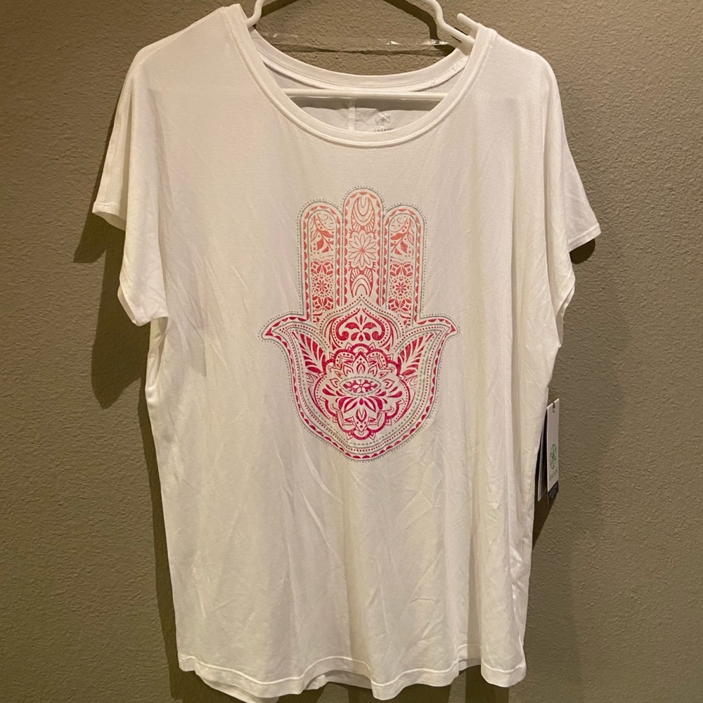 Gaiam Size Large Women’s White Ombre Tee Shirt